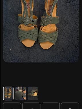 Women's Olive Green Woven Slingback Sandals
